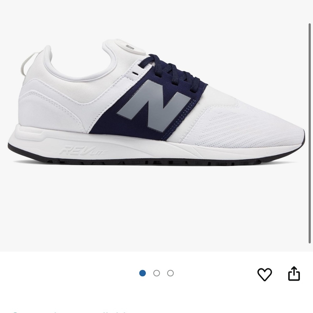 New Balance Men's White and Navy Sneakers
